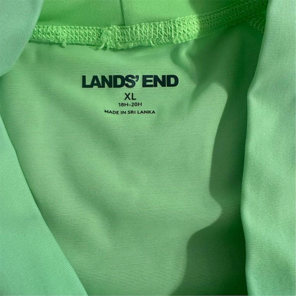 Lands' End Kids XL Neon Green Short Sleeve Rash Guard‎ UPF 50 - Picture 3 of 6